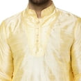 thumbnail image 6 of SKAVIJ Kurta for Men Art Silk Embroidered Long Shirt Indian Wedding Small Beige, 6 of 6