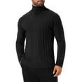 thumbnail image 5 of INSPIRE CHIC Men's Turtleneck Sweaters Solid Color Turtle Neck Warm Knitted Pullover Sweaters S Black, 5 of 6