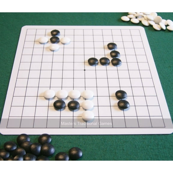 5 x Go Masters Entry-Level Go Sets - dual sided board, plastic stones
