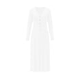 thumbnail image 4 of Rggeeun Oversized Cardigan Sweaters for Women Fall Cardigans Open Front Long Sleeve Coat Button Down Lightweight V Neck Outerwear Evening Party Classic,White,XL, 4 of 4