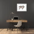 thumbnail image 3 of OnRei 24x19 White Modern Wood Framed Museum Art Print Titled - Spaced Bull Triangles, 3 of 4