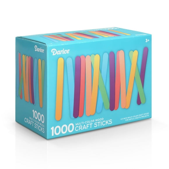 Craft Supplies Darice, 1000 palitos de helado de colores, 4.5 unidades