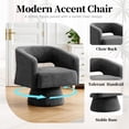thumbnail image 6 of ClinQ Oversized Swivel Barrel Accent Chair Set of 1, 360 Degree Teddy Upholstered Round Chair for Living Room and Bedroom, Grey, 6 of 8
