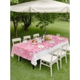 thumbnail image 3 of Outdoor Tablecloth with Umbrella Hole and Zipper, Pink Snowflakes Christmas Rectangle Table Cloth 60x84 Inch Waterproof Tablecloth, Winter Holiday Xmas Snowflake Picnic Table Cover for Patio Camping, 3 of 7