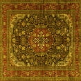 thumbnail image 1 of Ahgly Company Indoor Square Medallion Yellow Traditional Area Rugs, 3' Square, 1 of 4