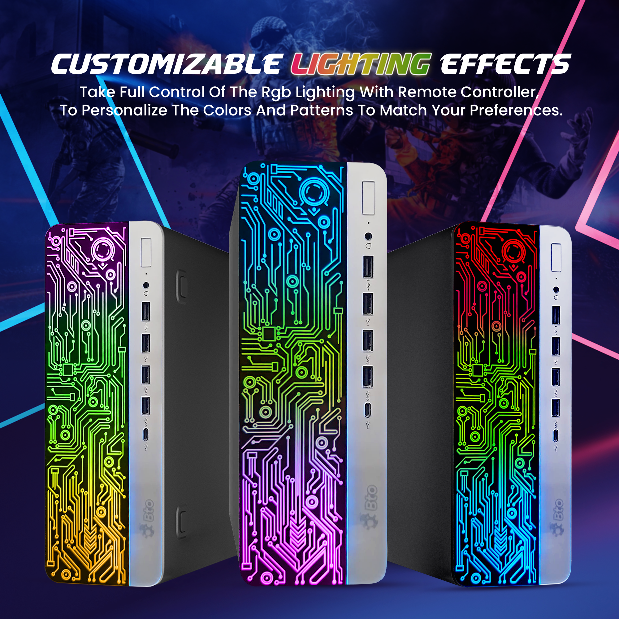 Restored HP G3 Gaming Desktop Computer with BTO RGB Upgrades Intel i5-6500 Processor 8GB DDR4 Ram 512GB SSD, 22 Inch LED, NVIDIA GT 1030 GPU, RGB KB Mouse & Speakers, Windows 11 Pro (Refurbished)