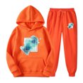 thumbnail image 2 of Feancey Womens Hooded Track Suits 2 Piece Set Valentines Day Novelty Printed Hoodie Sets Teen Girl Casual Oversized Sweatshirt and Jogger Pants Sweatsuits Orange XL, 2 of 6