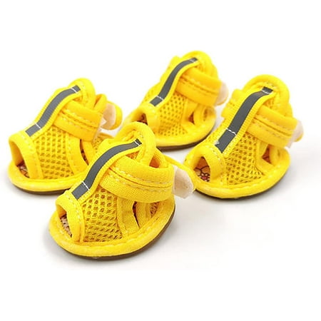 Small Dog Sandals  Breathable Mesh Extra Small Puppy Shoes for Summer  Pink  Yellow  Yellow  Red Sandals for Dogs Yellow Size 4