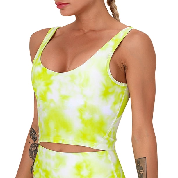 TFixol Sujetador deportivo para mujer con estampado Tie Dye extraíble acolchado elástico palangre