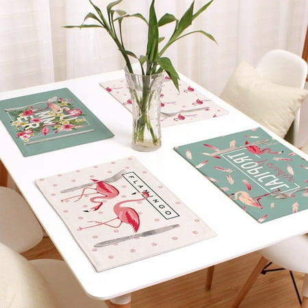 - Girl12Queen Kitchen Heat Resistant Flamingo Pattern Fabrics Pad Bowl Pot Table Mat Coaster