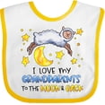 thumbnail image 3 of Inktastic I Love My Grandparents to the Moon and Back Cute Sheep Boys or Girls Baby Bib, 3 of 4