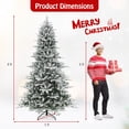 thumbnail image 3 of Gymax 8 FT Snow Flocked Artificial Christmas Tree w/ 1447 PVC & PE Tips 800 LED Lights, 3 of 10