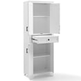 thumbnail image 4 of Pemberly Row 4-Door Traditional Wood Pantry in Distressed White, 4 of 21