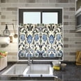 thumbnail image 4 of Yayeee Kitchen Curtains Tier Pair Light Filtering 27"x24" Rod Pocket Short Cafe Window Panel, Blue Floral, 4 of 7