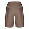 thumbnail image 5 of Tdoqot Mens Lightweight Cargo Shorts- Casual Elastic Waist Cool Relaxed Fit Drawstring Shorts Brown Size L, 5 of 5