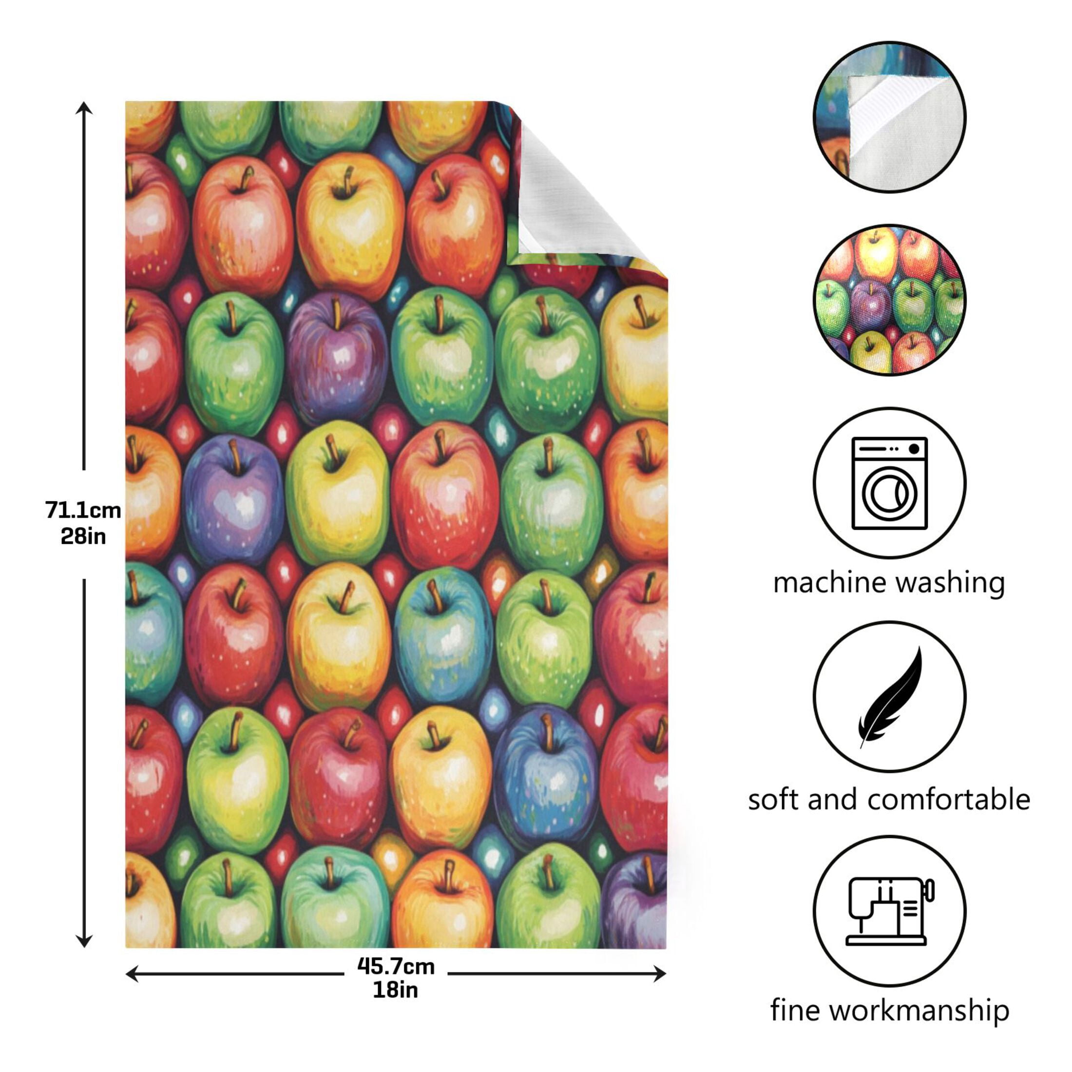 Kitchen Towel 28x18 Inches x6，Plate Towel, Decorative Towel, Napkin, Tea Towel Tea Towels For Kitchen Dish Cloths & Dish Towels Colored Apple Seamless1