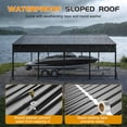 thumbnail image 6 of 20'x20' Galvanized Steel Carport Canopy, Heavy Duty Triangle Reinforced Frame, UV-Proof Waterproof Roof, Large Capacity for Car, SUV, Boat, Tractor, 6 of 8