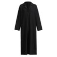 thumbnail image 3 of AOOCHASLIY Clearance Womens Dresses Summer Women Plus Size Long Sleeve Cross V Neck Maxi Dress Full Length Shirt Line Dress, 3 of 8