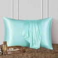 thumbnail image 2 of Leodye 2 Pack Satin Pillowcase for Hair and Skin, Super Soft and Cooling Similar to Silk Pillow Cases with Envelope Closure, Gift for Women Men --19.69x29.53in, 2 of 9