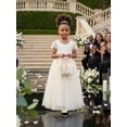 thumbnail image 4 of 2Bunnies Girls' 12M-12yr Paisley Lace Tulle Short Sleeve Maxi Flower Girl Dress, 4 of 7