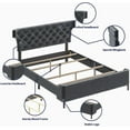thumbnail image 5 of ZAFLY Velvet Upholstered King Size Bed Frame, Platform King Size Bed Frame with Tufted Adjustable Headboard, Wood Slat Support, No Box Spring Needed, Easy Assembly (King, Dark Grey), 5 of 9