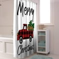thumbnail image 4 of Merry Christmas Fabric Shower Curtain, Farm Truck Buffalo Plaid Shower Curtains for Bathroom, Xmas Tree Polyester Shower Curtain Set with Hooks, 72" x 84", Red/Black, 4 of 4
