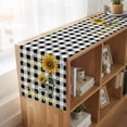 thumbnail image 6 of Table Runners 72 Inches Long Dress Scarves, Sunflowers Farmhouse Kitchen/Dining Table Runner, Coffee Tablerunners, Spring Summer Bees Floral Black Plaid 18x72 Inch, 6 of 9