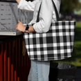 thumbnail image 7 of Daiia White And Black Plaid Beach Travel Bag - Water-Resistant Beach Bag, Lightweight Tote with 7 Pockets for Women and Men - Gym,Pool,Camping,Reusable Grocery Bag, 7 of 7