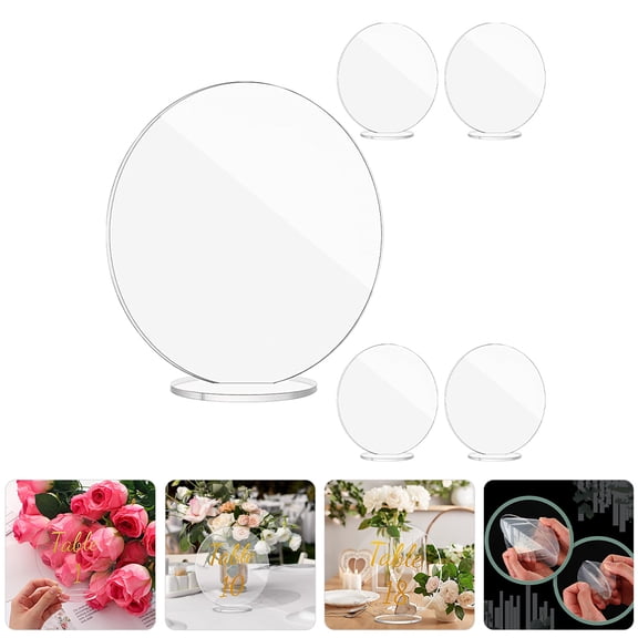 OULII 5 Sets Clear Acrylic Wedding Table Number and Name Place Cards for Banquets and Special Events