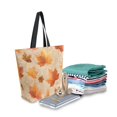 thumbnail image 2 of Open Top Canvas Tote Bag with Zipper Reusable Shopping Bag 13.5x15" Roomy Carryall Orange Autumn Leaves Pattern, 2 of 9