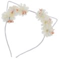 thumbnail image 3 of Banda para el cabello con flores artificiales, orejas de gato, accesorios para el cabello para mujeres y niñas 31-06 (3 # blanco cremoso), 3 of 5