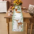 thumbnail image 2 of Spring Botanical Table Runner - 48 Inch Long Watercolor Leaves Deers Birds Country Cotton and Linen Blended Dress Scarves Farmhouse Table Runner for Kitchen Dining, Coffee Table, 13" x 48", 2 of 8