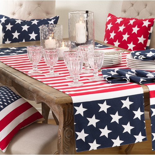 Saro Nabru American Flag Table Runner Walmart Com Walmart Com