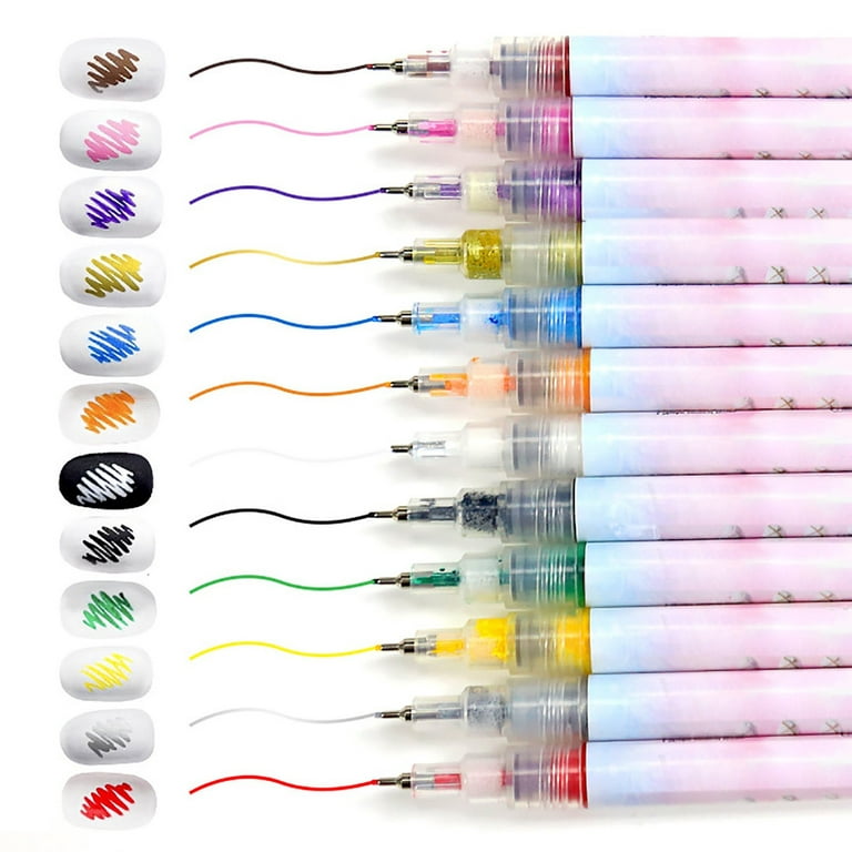 keusn 12 color 3d pens set nail point dotting pen drawing painting