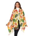 thumbnail image 3 of FORMRS Womens Scarf Winter Soft Long Big Warm Shawls Wrap Tassel Scarves, Green Retro Autumn Leaves, 3 of 9