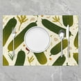 thumbnail image 2 of Pickle Table Mats Placemat 12"x18" Cartoon Cucumber Placemats Set of 4 Green Vegetable Placemats for Dining Table Indoor Outdoor Kitchen Kawaii Decor Table Place Mats, 2 of 4