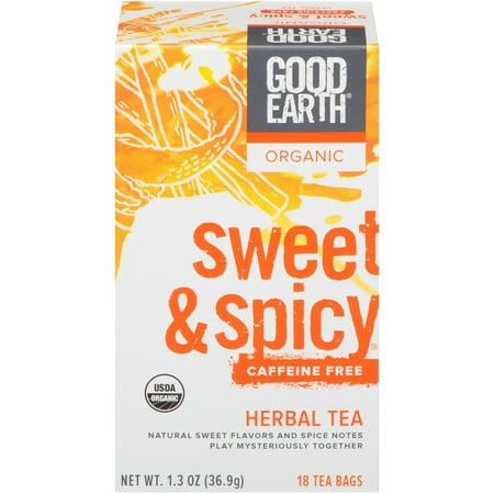 Good Earth Tisane, bio, sucrées et piquantes, sans Caféine, Sacs, 18 CT (Pack de 6)