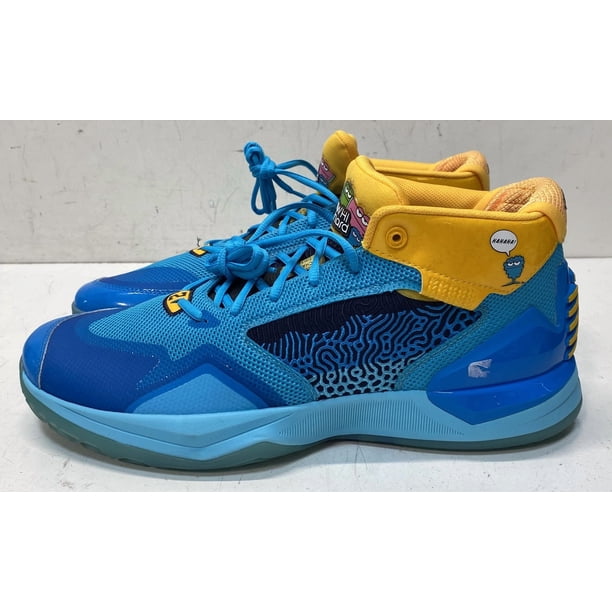 New Balance Men's Blue Yellow Abstract Mesh Sneakers Size 13.5