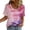 Pink, variant on HOMBOM Shirts for Women Graphic Pink Crewneck Tie dye Trendy Loose Oversized Soft Womens T Shirts