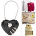 thumbnail image 3 of Combination Lock, 3 Digit Cute Love Padlock Mini Outdoor Combo Gate Lock Travel Luggage Locks Heart Shape Love Lock for Gym Locker, Extracurricular Locker, Home(Black), 3 of 8