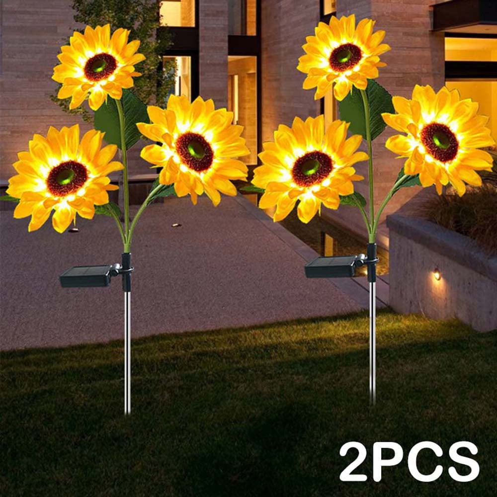 3 Head Sunflower LED Solar Light, Waterproof Solar Decorative Lights