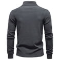 thumbnail image 3 of Donemore Men's Solid Color Long Sleeve Stand Collar Half-Zip Base Shirt, Thermal Fleece Warm Business Casual Style, Streamlined Comfort Versatile Men's Wear, 3 of 3