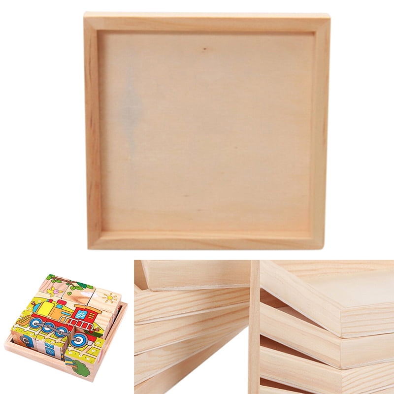 3D Wood Plate for Six-Sided Painting Building Block Wood Pallet 