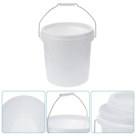 LEEYNEER Portable plastic bucket white plastic bucket plastic bucket 3 gallon bucket