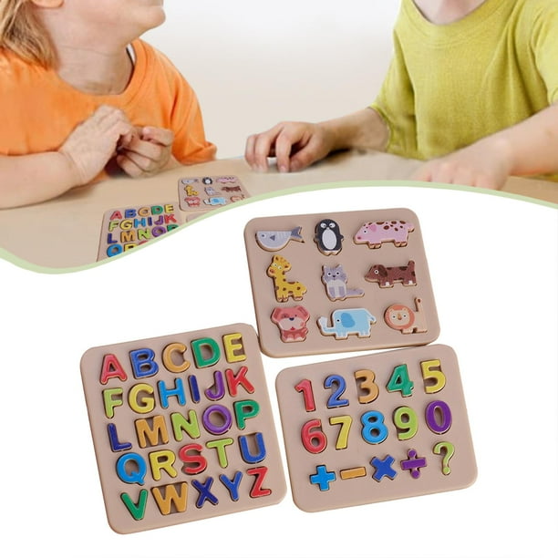 Rompecabezas de bloques con letras y números para casa de muñecas, escala 1/12, adorno compacto, alfabeto ABC pequeño, números, animales para escenas sin caja de almacenamiento