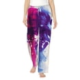 thumbnail image 2 of Lsque Dual Skulls Colorful Fusion Print Women's Pajama Pants, Lounge Pant - Comfortable Home Wear,Elastic Waistband, Stylish Design-Large, 2 of 9