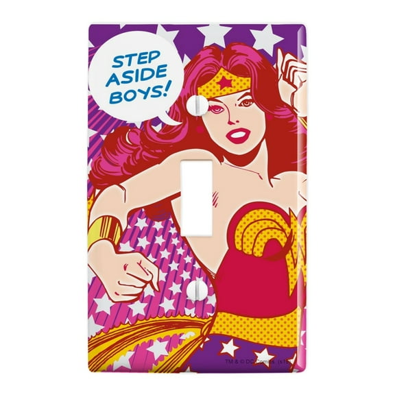 Wonder Woman Step Aside Boys Plastic Wall Decor Toggle Light Switch Plate Cover