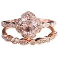 thumbnail image 2 of Clearance Rings for Women Fashion Rose Gold Natural 2.8CT Square Diamond Ring Set, 2 of 5