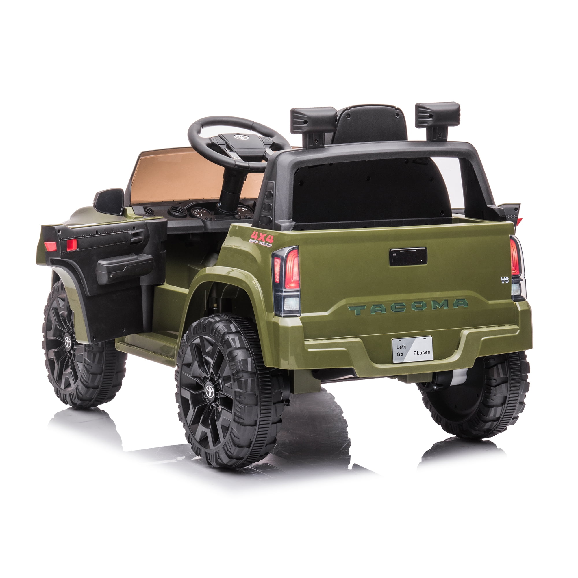 CIPACHO 12V Electric Cars for Kids, Licensed Toyota Tacoma Ride On Car, Remote Control Truck Car for Boys Girls, Battery Powered Kids' Vehicles with MP3, FM, LED Lights, Green