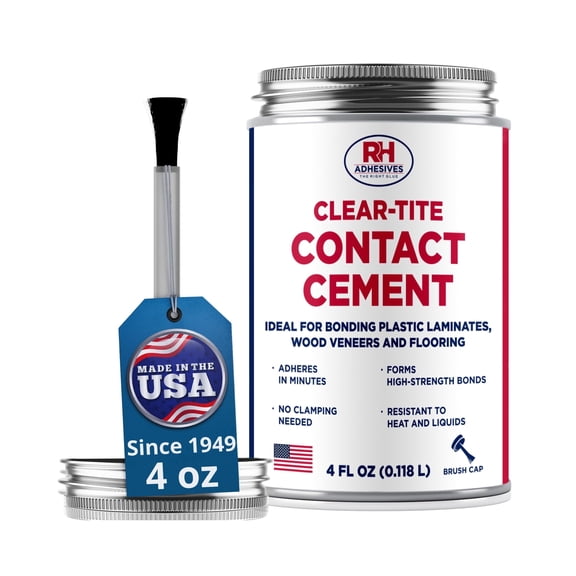 Clear-Tite Contact Cement 4 oz. - Adhesive Glue for Laminate & Wood - RH Adhesives